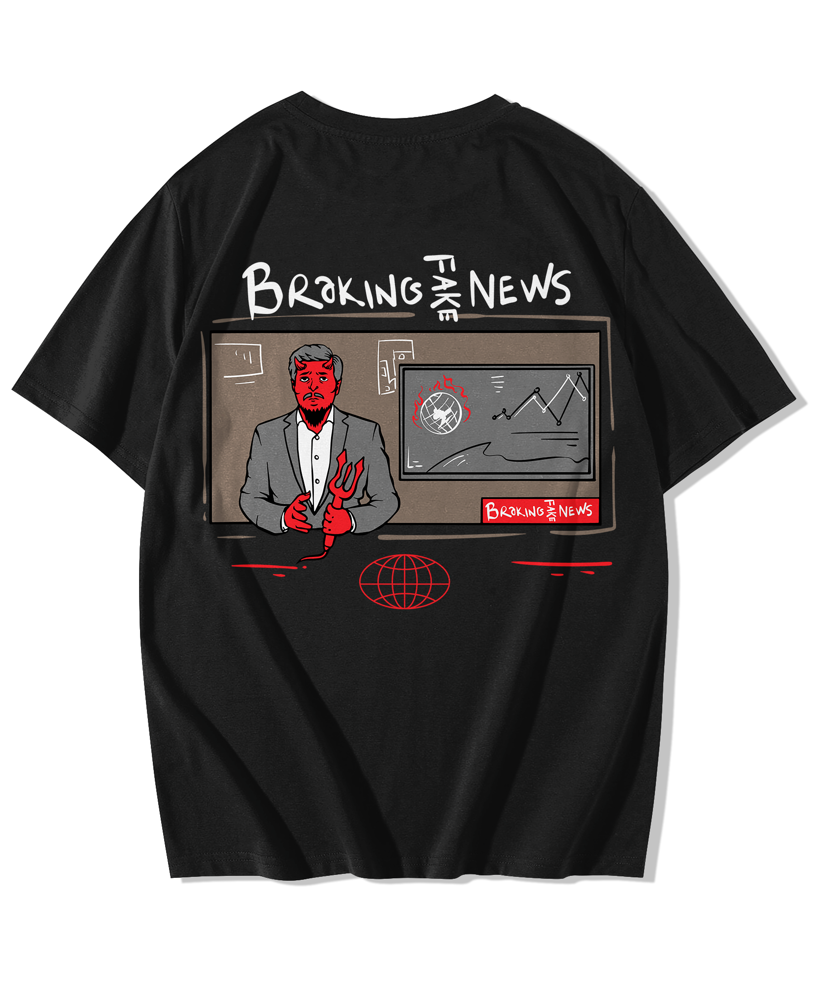 Alfaq Breaking Fake News Oversized T-Shirt - Alfaq